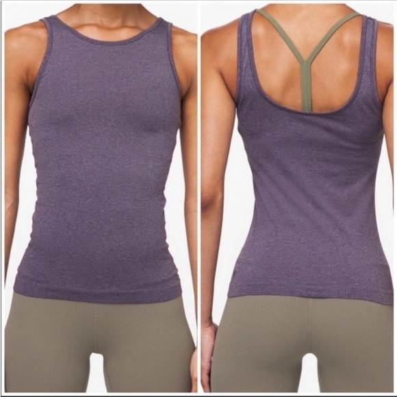 Lululemon Seek Simplicity Tank Top Deep Purple Stretch Sz 8 NEW - Picture 9 of 9